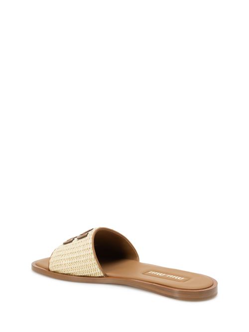 Leather slides MIU MIU | 5XX6443LOMF005F0018